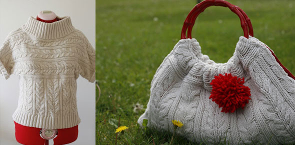 handbag, refashion, sweater,fashion,knitting,sewing