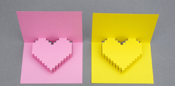 Valentines Day Pixelated Popup Card