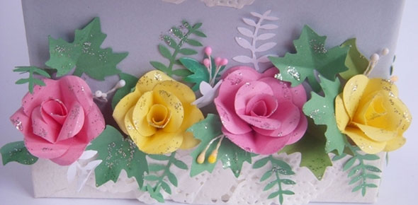 paper, flowers, rose, punchcraft, puncher, card