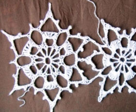 croched,snowflake,yarn,decoration