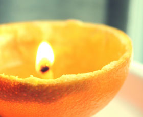 orange,candle, recycle