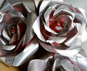 flower,rose,love,recycled,can,aluminum